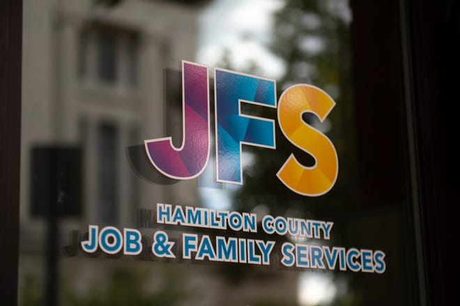 The Hamilton County Job and Family Services building in downtown Cincinnati on Thursday, Oct. 1, 2020.