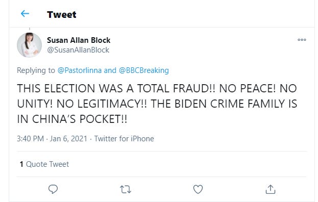 Susan Allan Block tweet