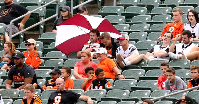 Fan fill the stands for Cincinnati Bengals hosted the "Back Together Saturday"  at Paul Brown Stadium in downtown Cincinnati Saturday, July 31, 2021.