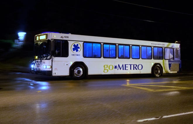A Metro bus travels down Colerain Avenue in Mount Airy, August 19, 2021.
This is for a filer.