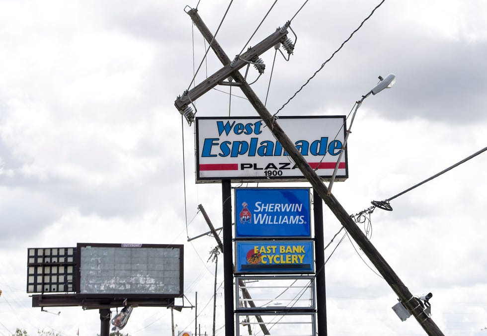 Storm damage in Kenner, La., on Monday morning August 30, 2021, after Hurricane Ida came ashore in Louisiana on Sunday August 29, 2021.