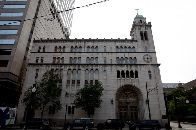A view of St. Louis Catholic Church on Wednesday shows the permanently closed Archdiocese of Cincinnati church. An archdiocese official said the church is looking into its options when it comes to what to do with the building.