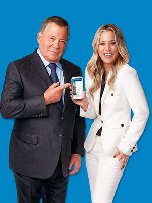William Shatner and Kaley Cuoco in their famed Priceline ad.