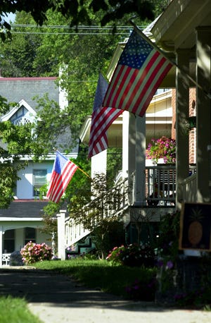September 13, 2001: All the homes on Greene Street in Fort Thomas had the American flag flying. This part of Fort Thomas was an Army base.