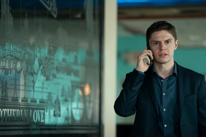Evan Peters as Detective Colin Zabel on "Mare of Easttown."