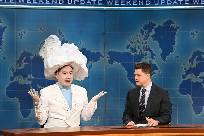 Bowen Yang plays The Iceberg That Sank The Titanic on an episode of "Saturday Night Live" this spring.